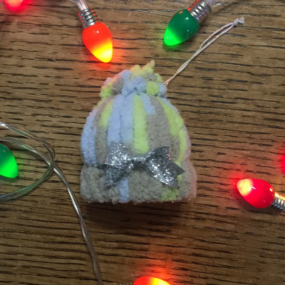 Handmade stocking cap ornament